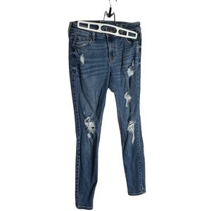 Old Navy Women's Distressed Skinny Jeans - Blue